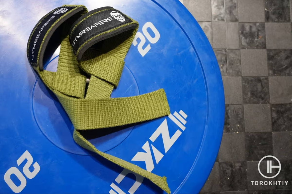 Gymreapers Lifting Wrist Straps in use