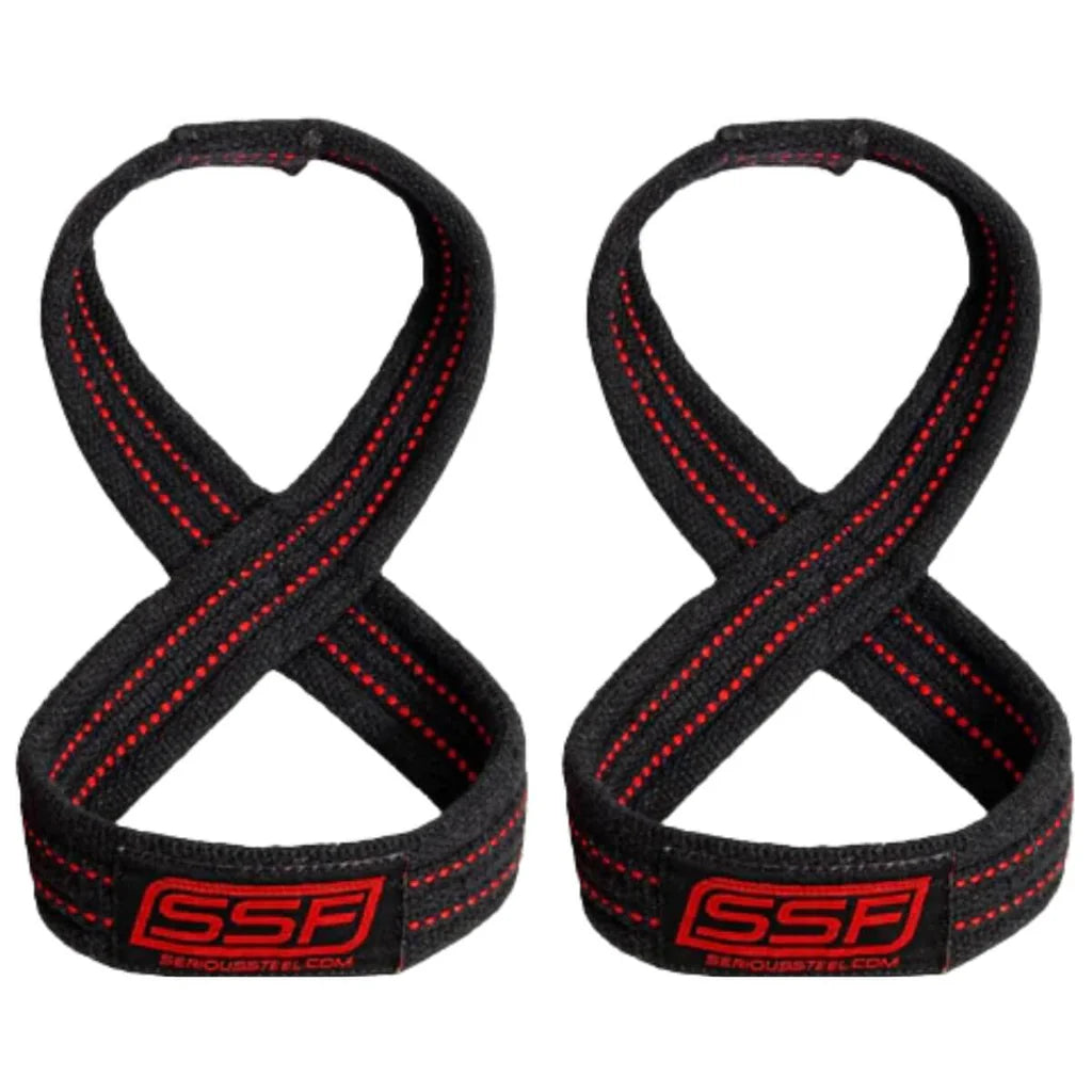 Serious Steel Fitness Cinghie per Sollevamento Pesi Figura 8
