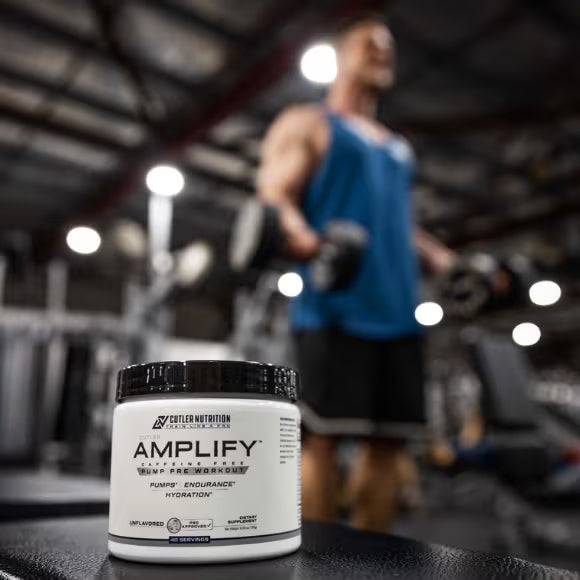 Cutler Nutrition Amplify 2.0 Caffeine Free Pre Workout in use