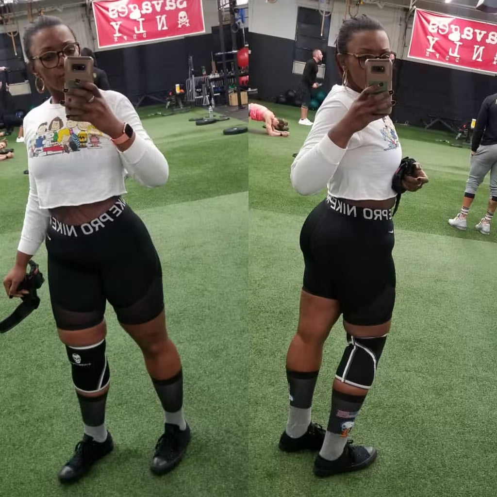 GymReapers Knee Sleeves in use