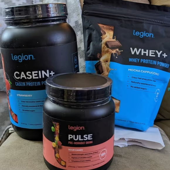 Legion Pulse, Caffeine Free Natural Pre Workout in use