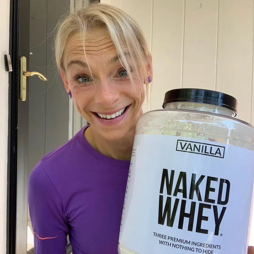 Naked Grass-Fed Whey Protein Powder in use