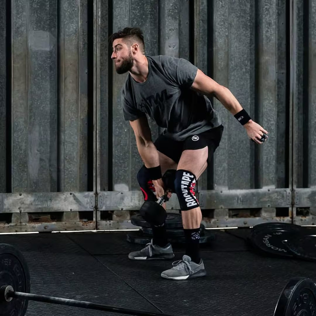 RockTape Assassins Knee Compression Sleeves in use