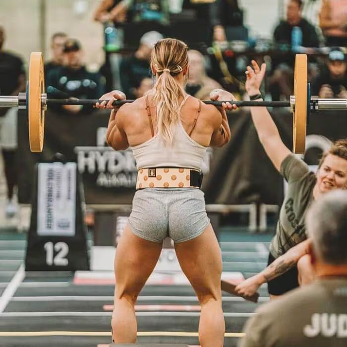 All Smiles by Christine Kolenbrander 4” Weightlifting Belt in use
