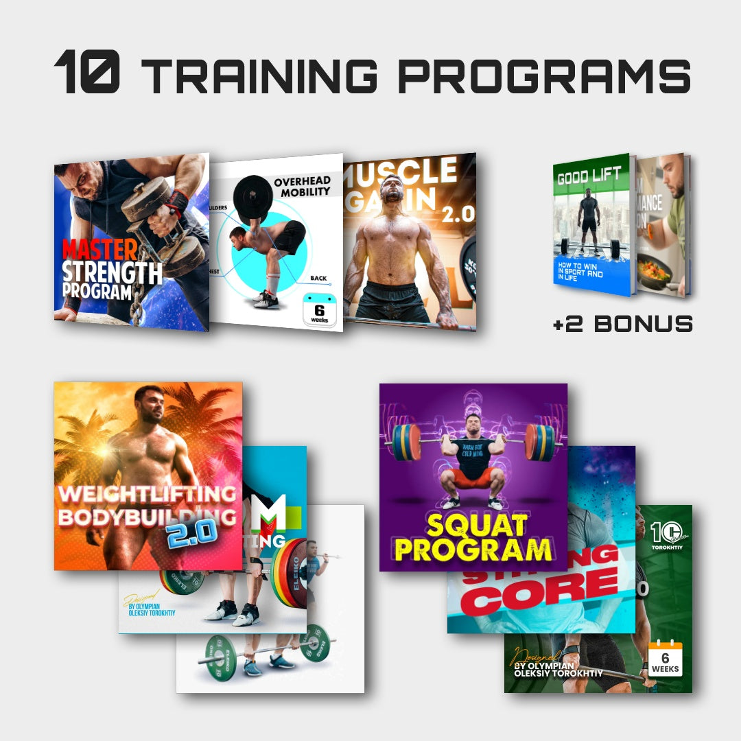 Bundle covering of ten olympic weightlifting program from Oleksiy Torokhtiy