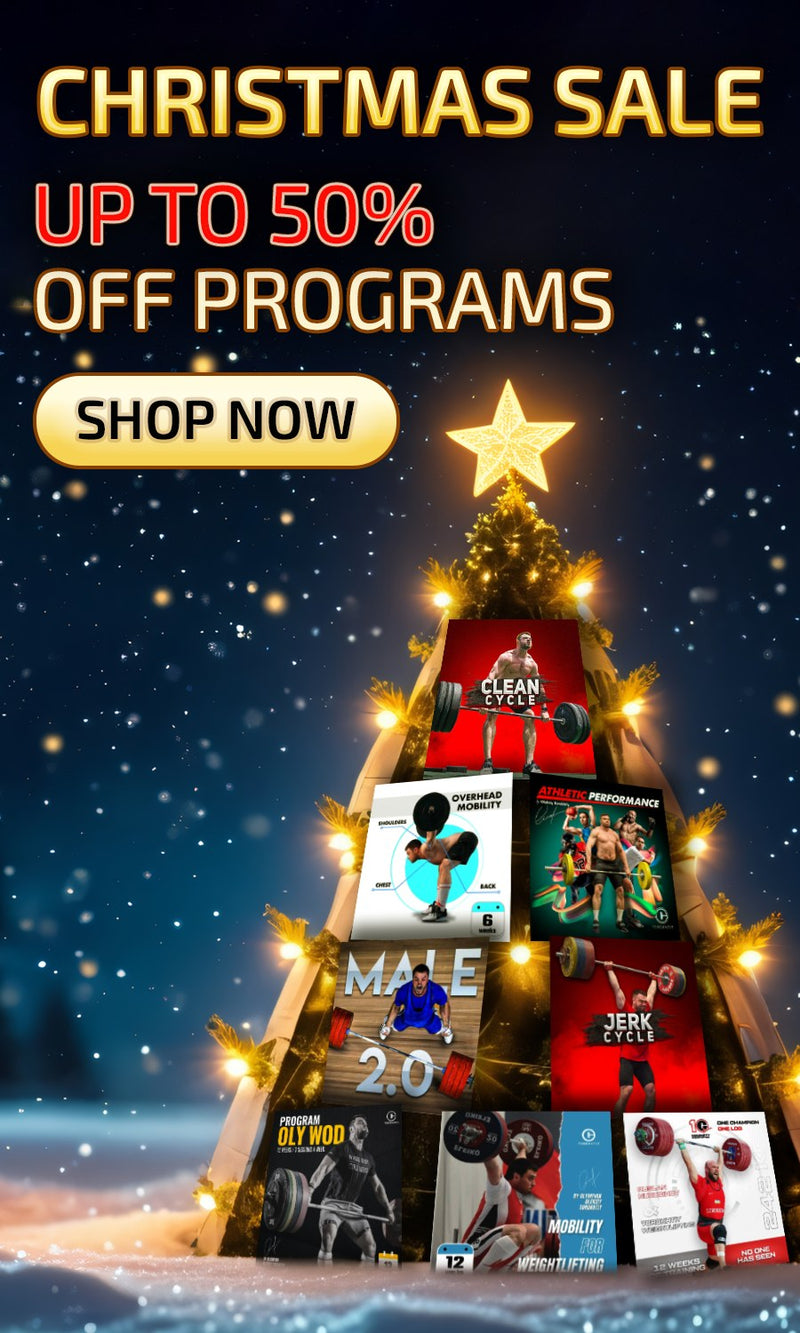 Christmas Sale Banner - up to 50% OFF programs (Torokhtiy Weightlifting)