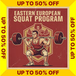 Eastern European Squat Program cover with a discount banner on a white background (Torokhtiy Weightlifting)