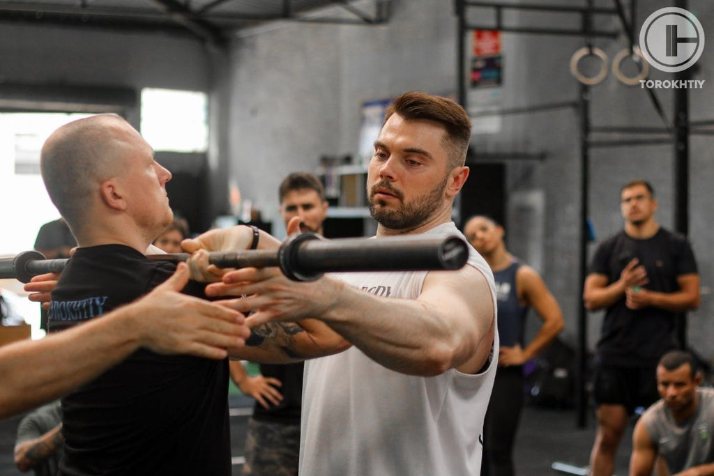 Oleksiy Torokhtiy Showing Stretching exercises at his seminar