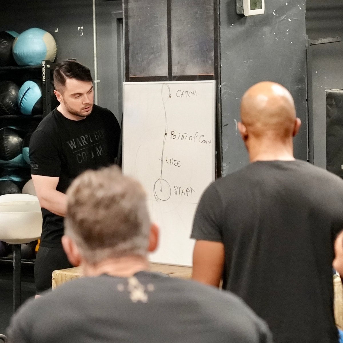 Oleksiy Torokhtiy at Olympic Lifting Weekends New York explaining chart 