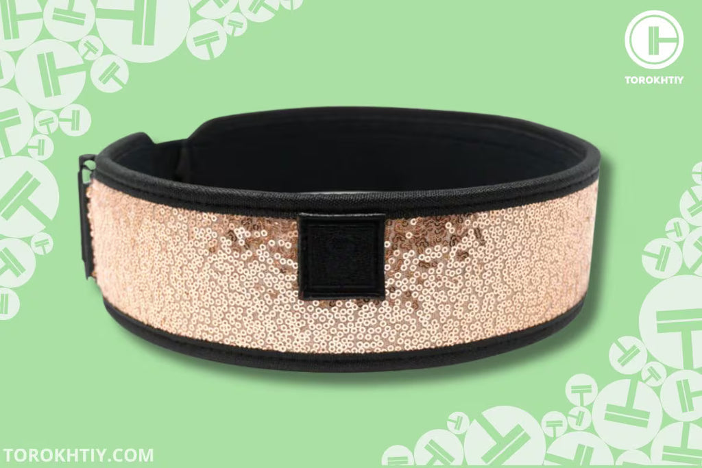 2POOD 3” Petite Bling Rose Gold Weightlifting Belt