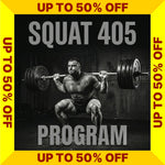 Squat 405 Program with a discount banner (Torokhtiy Weightlifting)