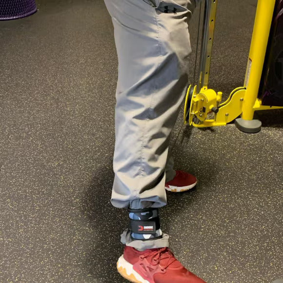DMoose Ankle Strap for Cable Machines in use