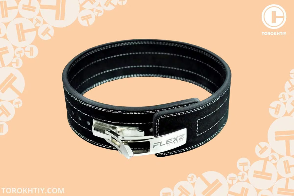 Flexz Fitness Lever Weight Lifting Leather Belt