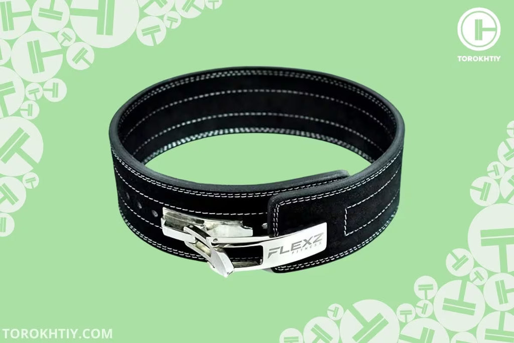 FlexzFitness Lever Weight Lifting Leather Belt