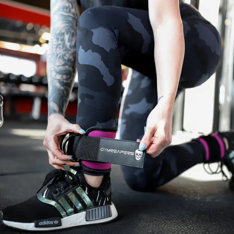 Gymreapers Ankle Straps For Cable Machines in use