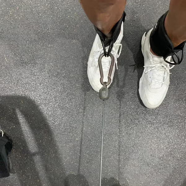 Hawk Ankle Straps For Cable Machines in use